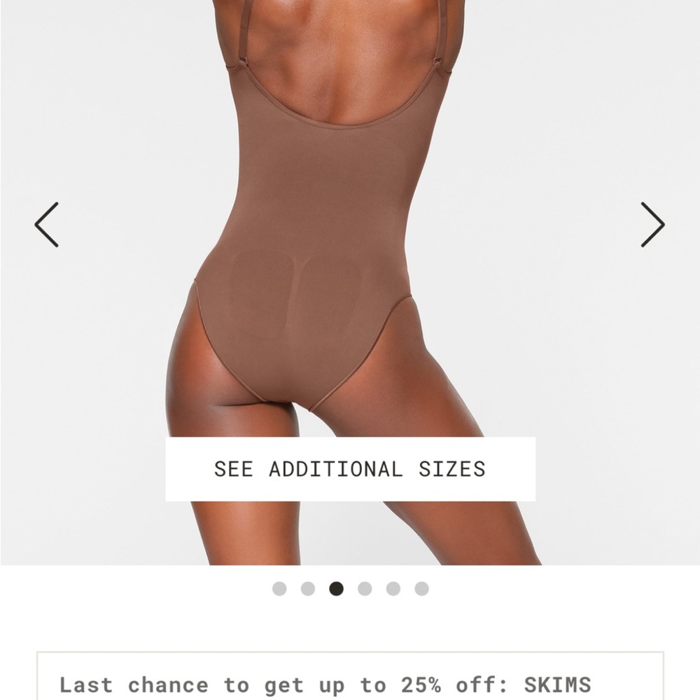 SKIMS Brown Shapewear Bodysuit Seamless Design Compression Fit